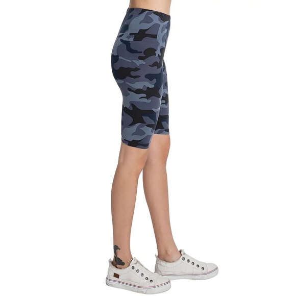 SALE! Navy Camo Green High Waist Biker Shorts - Picture 6 of 8